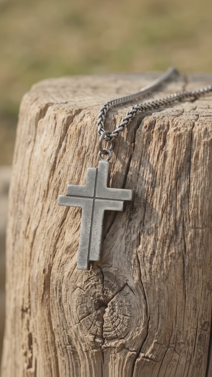 Custom 925 Sterling Silver Layered Cross Pendant for Spiritual Fortitude & Divine Light