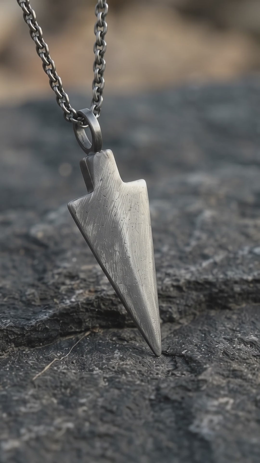 Personalized 925 Sterling Silver Arrowhead Pendant Necklace for Men, Engraved Gift