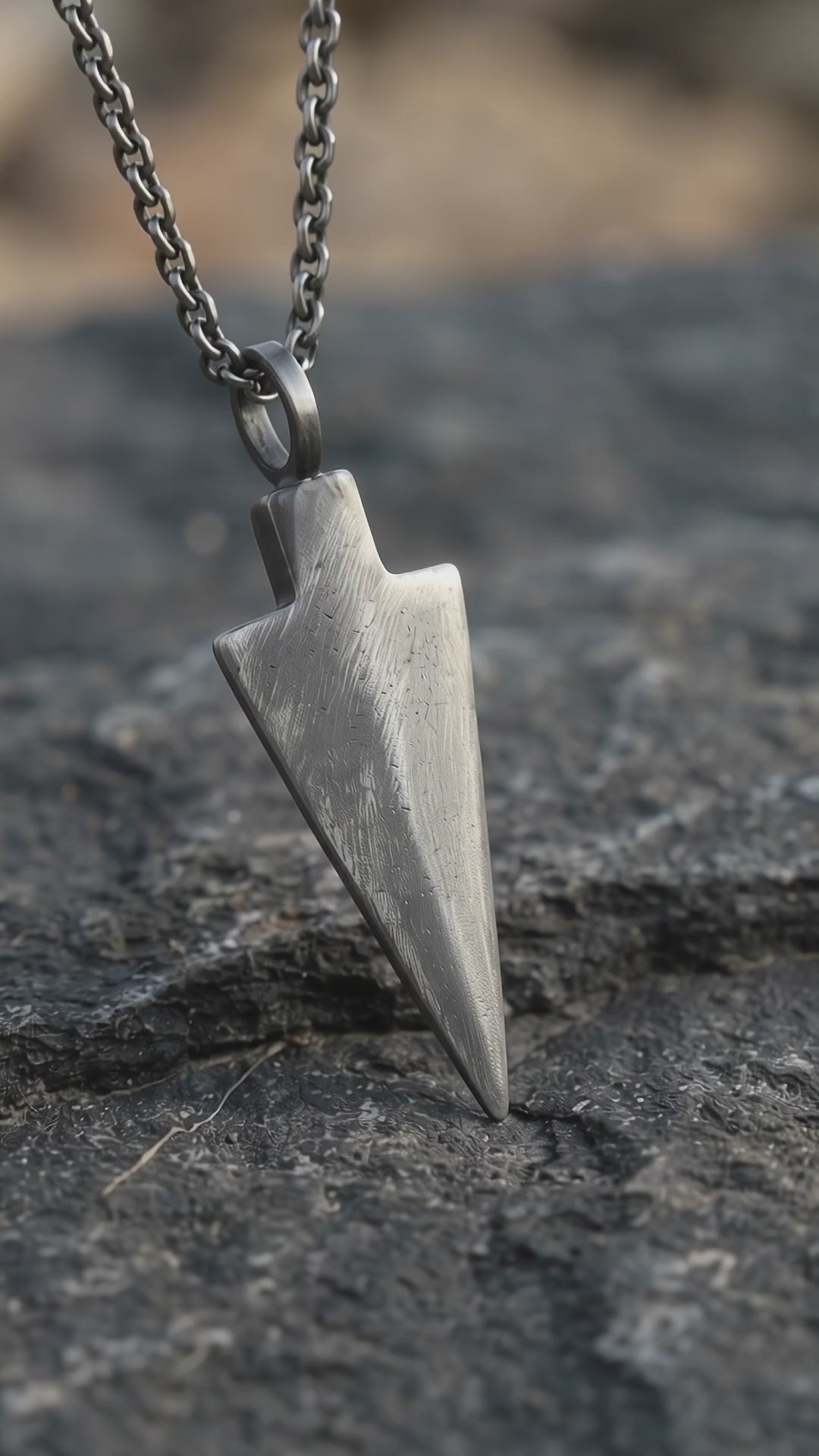Personalized 925 Sterling Silver Arrowhead Pendant Necklace for Men, Engraved Gift