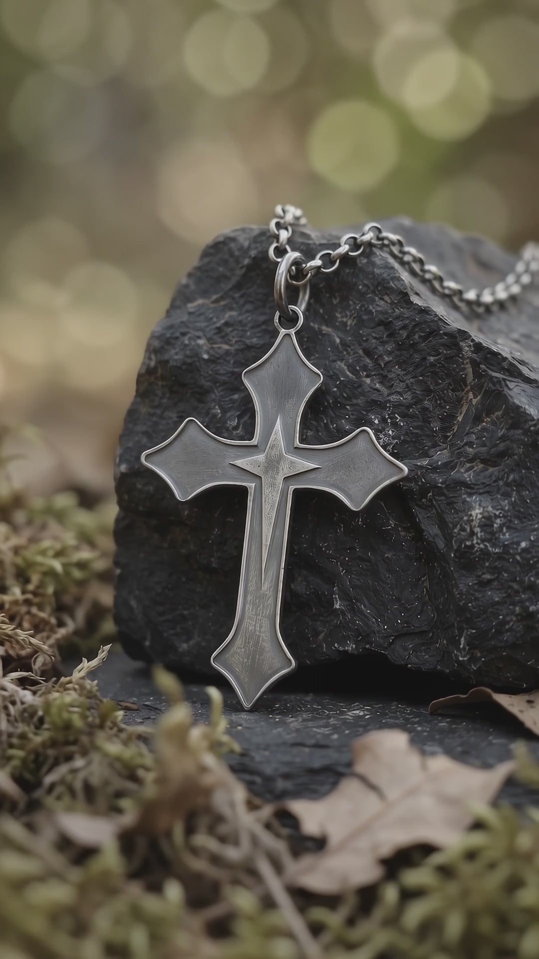 925 Sterling Silver Star of Bethlehem Cross Durable Engravable Faith Necklace