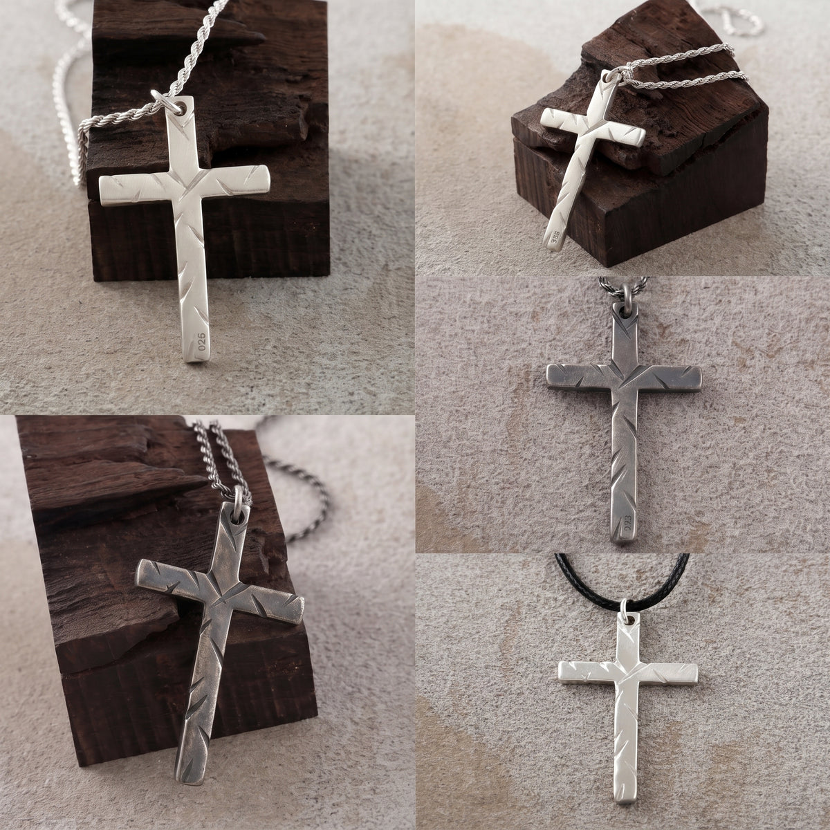 925 Sterling Silver Chiseled Holy Cross Durable Religious Faith Pendant Necklace