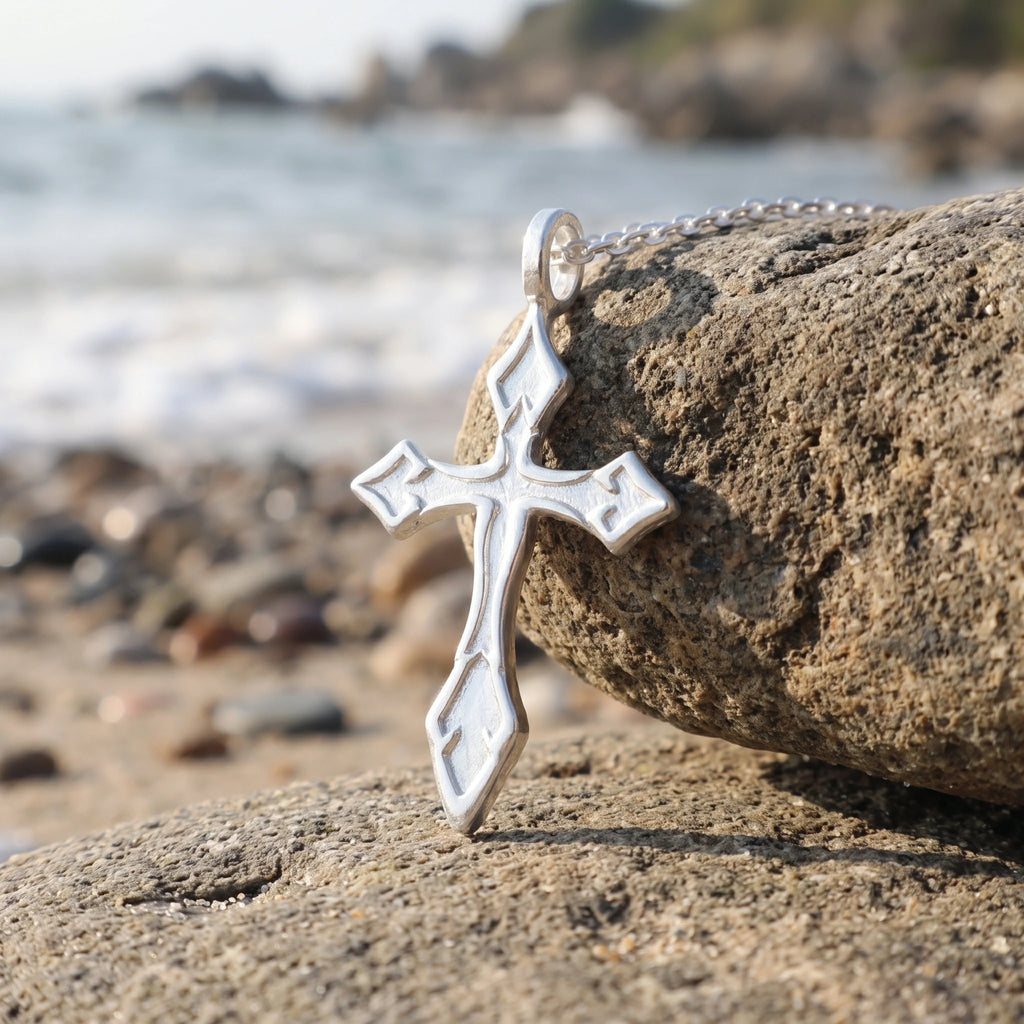 Custom 925 Sterling Silver Spearhead Cross Pendant Shielding Your Soul In Holy Faith