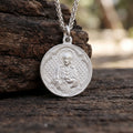 925 Sterling Silver Jesus & Virgin Mary Medal for Divine Blessing & Protection