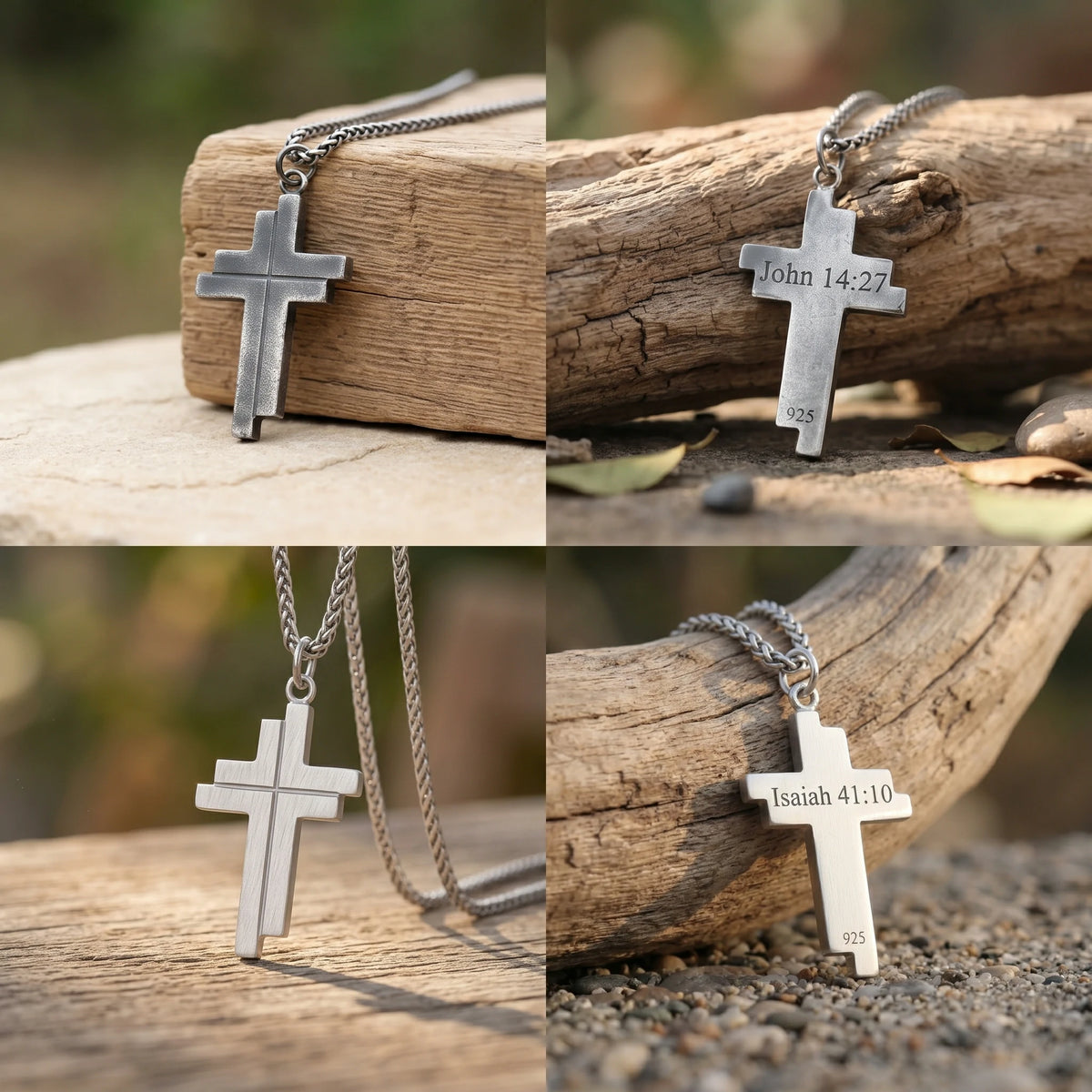 Custom 925 Sterling Silver Layered Cross Pendant for Spiritual Fortitude & Divine Light