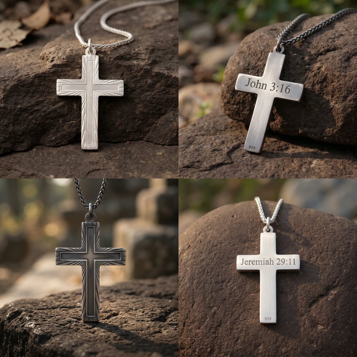Custom 925 Sterling Silver Sunburst Cross Pendant for Heavenly Guidance & Eternal Light