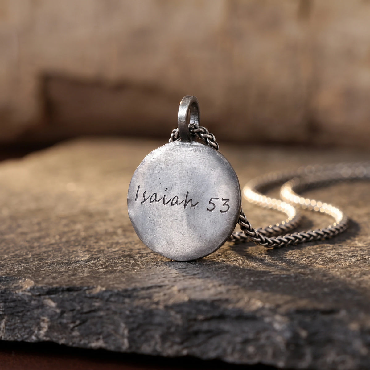 925 Sterling Silver Engravable Lunar Surface Moon Pendant With Cosmic Textured Edge
