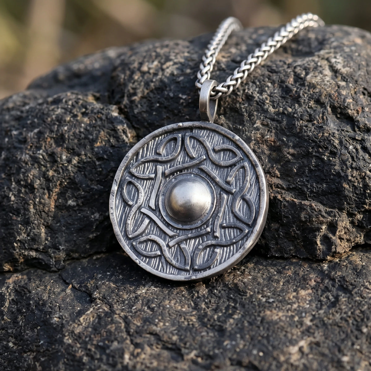 925 Sterling Silver Viking Shield Pendant Offering Rugged Strength And Timeless Style