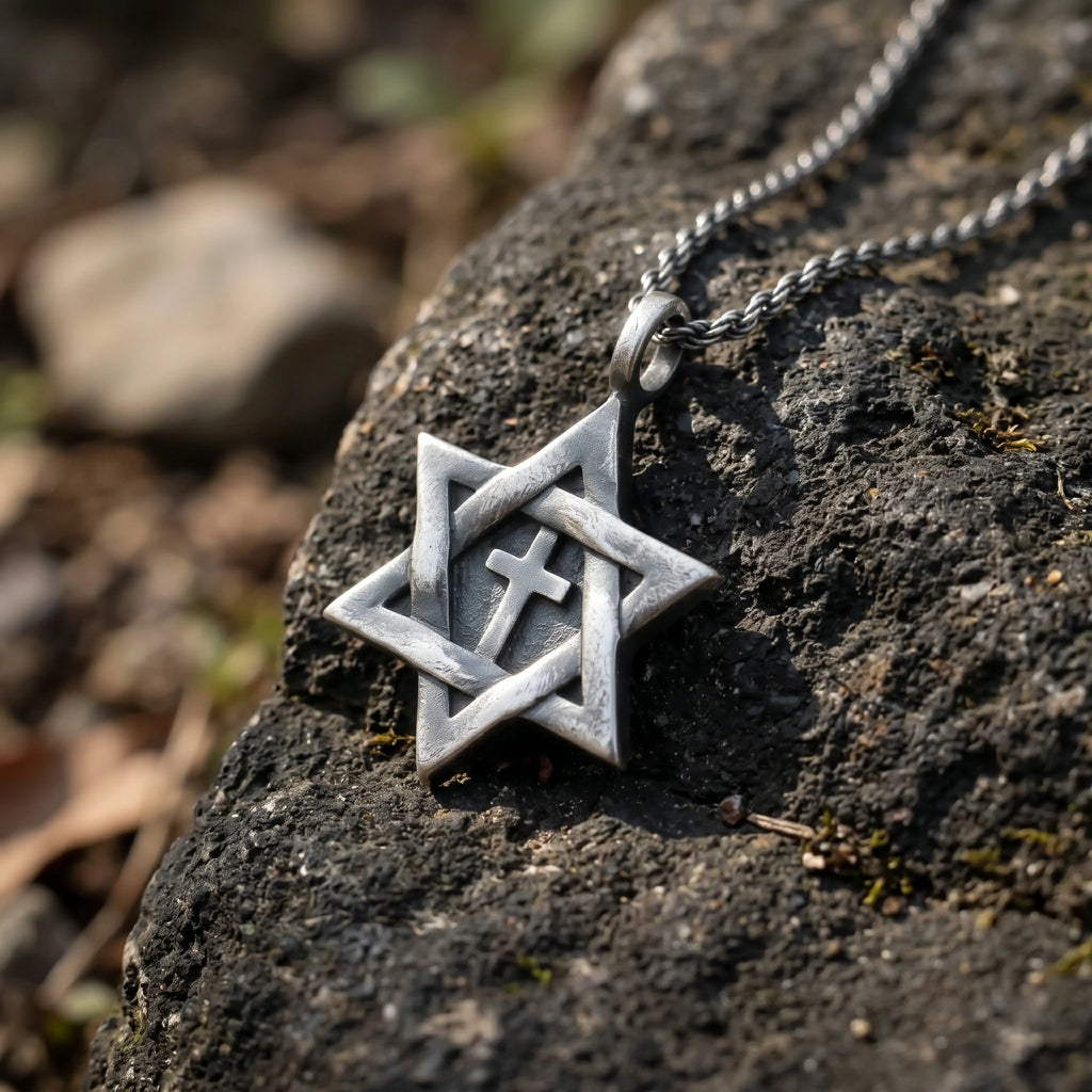 925 Sterling Silver Star of David Cross Durable Custom Engravable Necklace