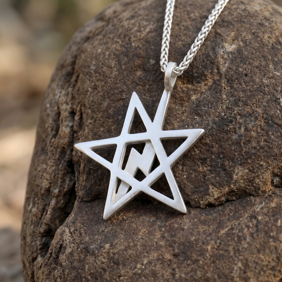 925 Sterling Silver Star Lightning Pendant for Bold Ambition and Inner Spark