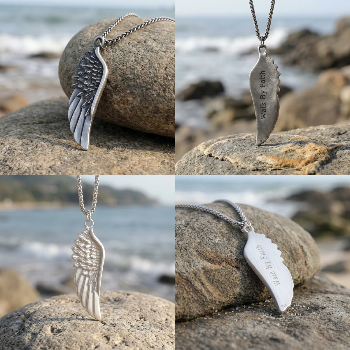 Custom 925 Sterling Silver Angel Wing Pendant Bringing Guardian Protection And Freedom