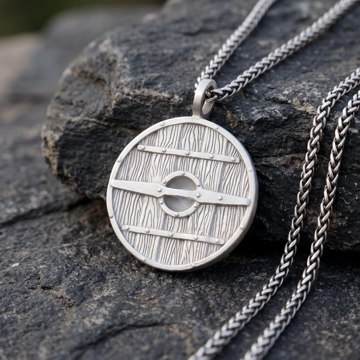 925 Sterling Silver Viking Shield Pendant Offering Rugged Strength And Timeless Style