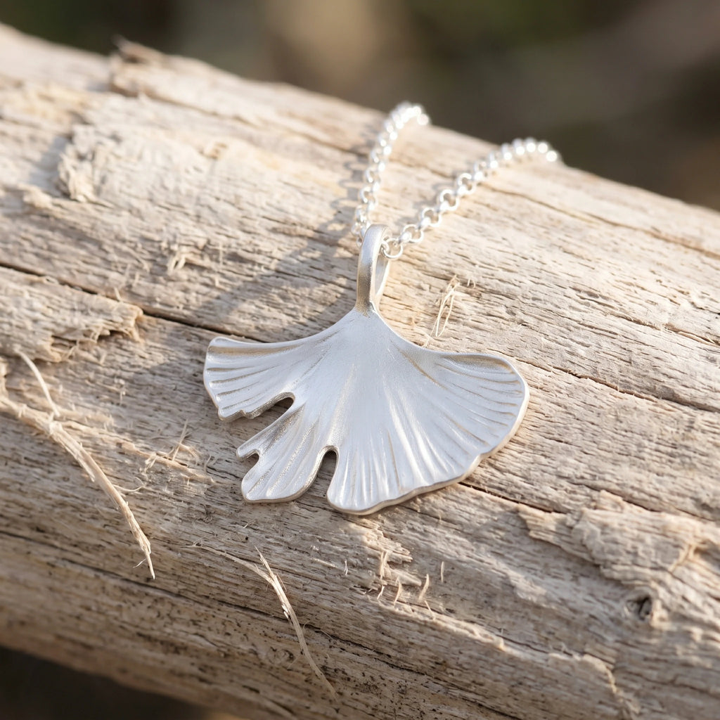 925 Sterling Silver Ginkgo Leaf Pendant Delivering Organic Grace And Timeless Charm