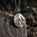925 Sterling Silver Mountain Custom Engravable Pendant Durable Necklace