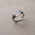 Vintage Templar Cross Signet Ring, Custom Engraved 925 Sterling Silver Band, Personalized Faith Religious Ring for Men