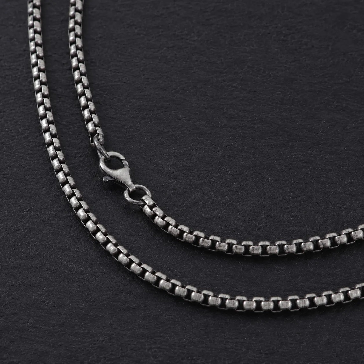 925 Sterling Silver Round Box Chain Necklace for Men & Women