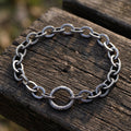 925 Sterling Silver Vintage Cable Link Bracelet with Carved Spring Ring