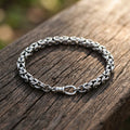 925 Sterling Silver Vintage Byzantine Chain Link Bracelet