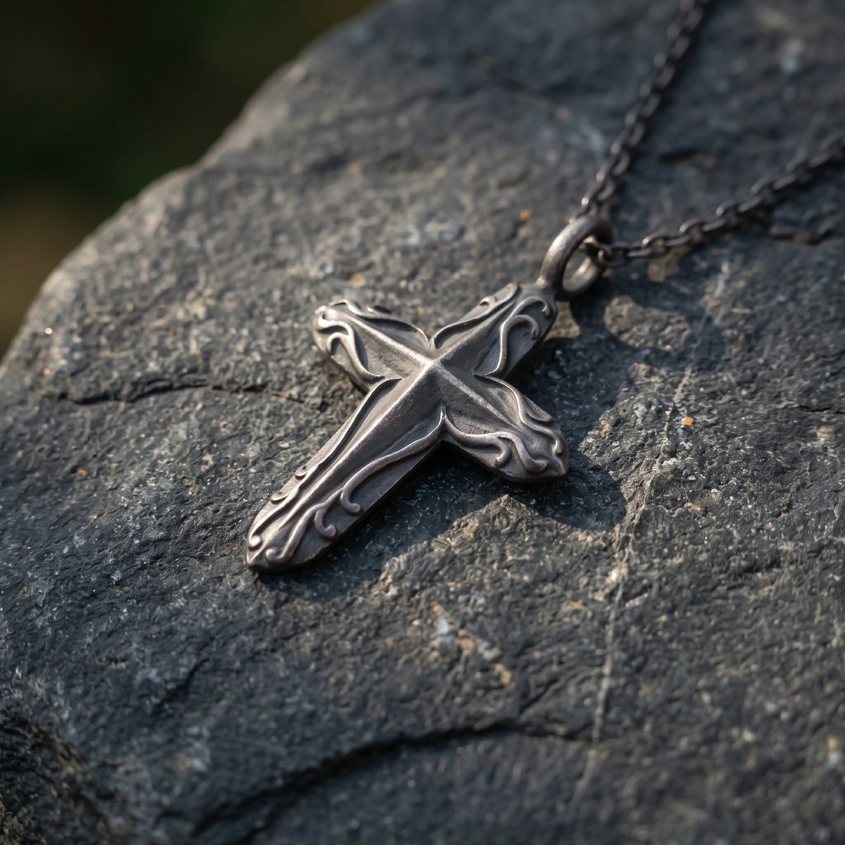 925 Sterling Silver Radiant Starburst Cross Pendant for Divine Light and Holy Grace