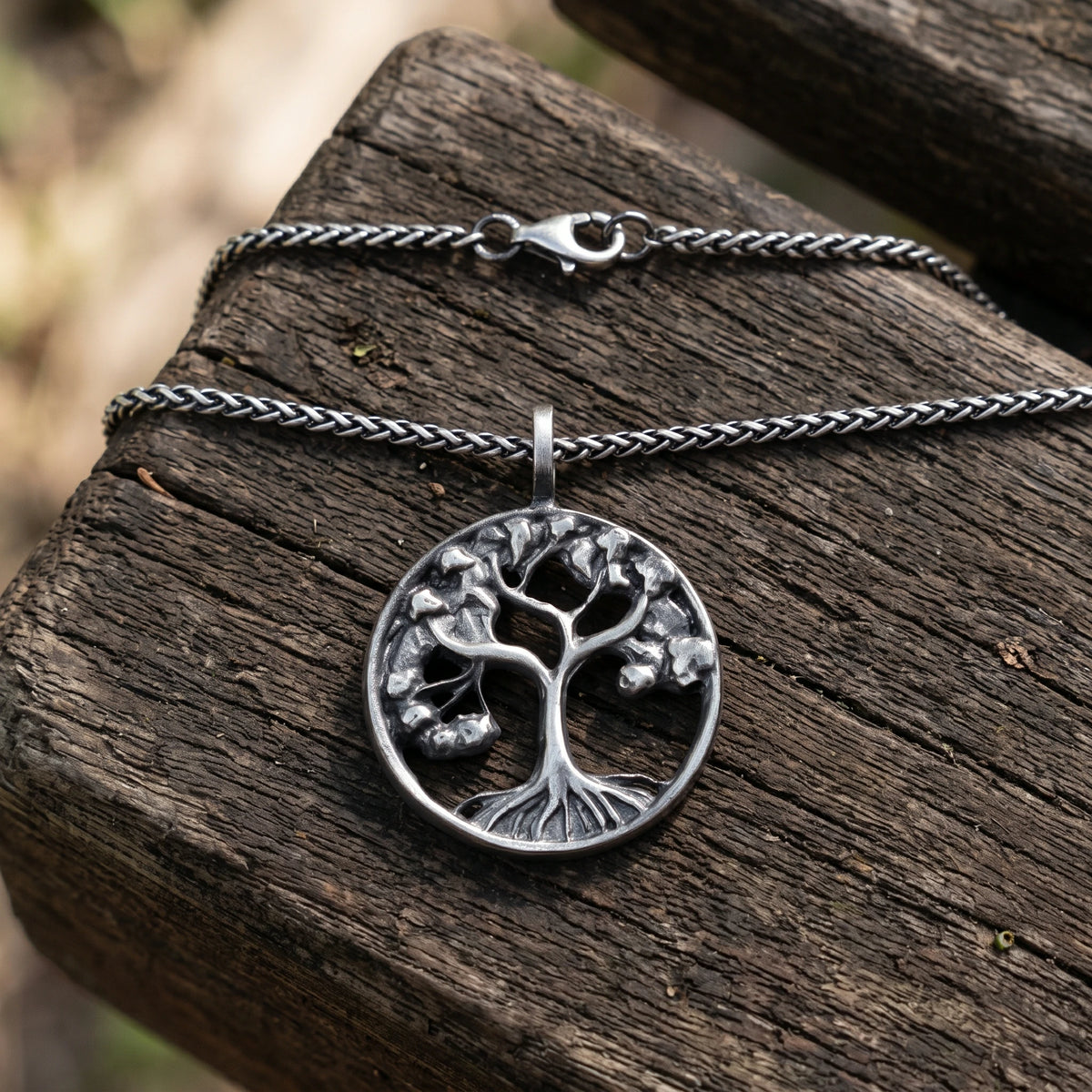 Solid 925 Sterling Silver Tree of Life Pendant Necklace for Strength & Vitality