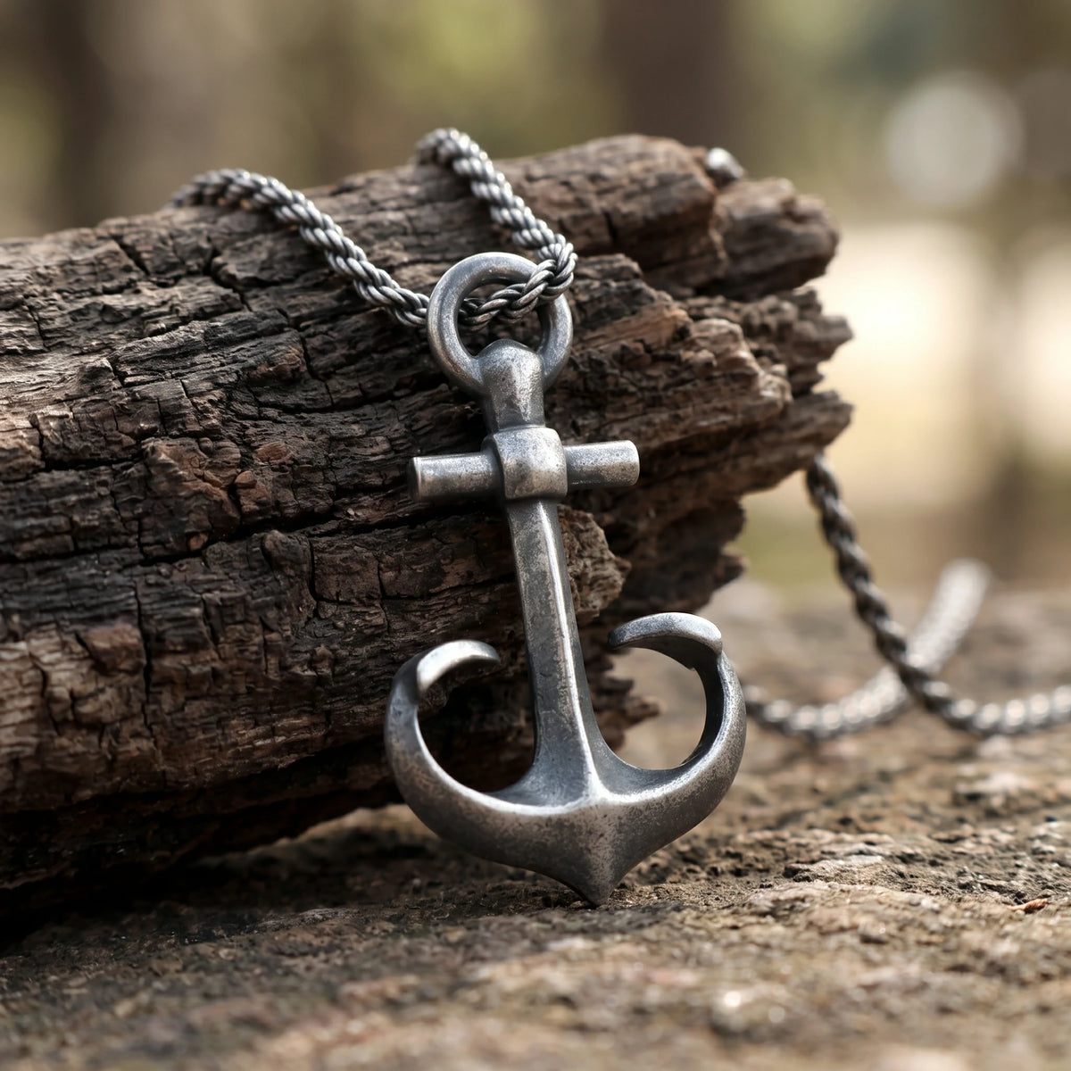 925 Sterling Silver Anchor Necklace, Vintage Nautical Talisman Pendant for Hope & Strength
