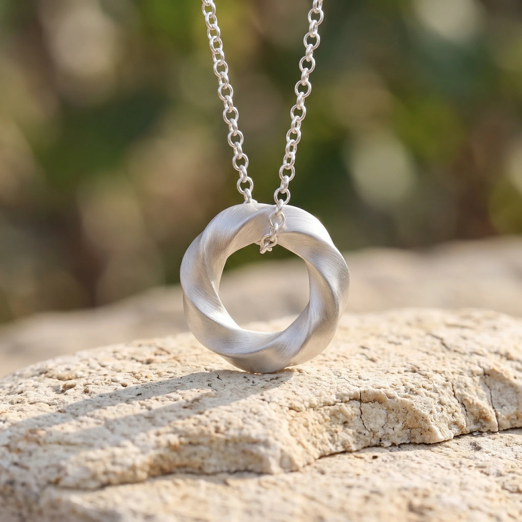 925 Sterling Silver Mobius Strip Pendant Symbolizing Eternal Love And Infinite Connection