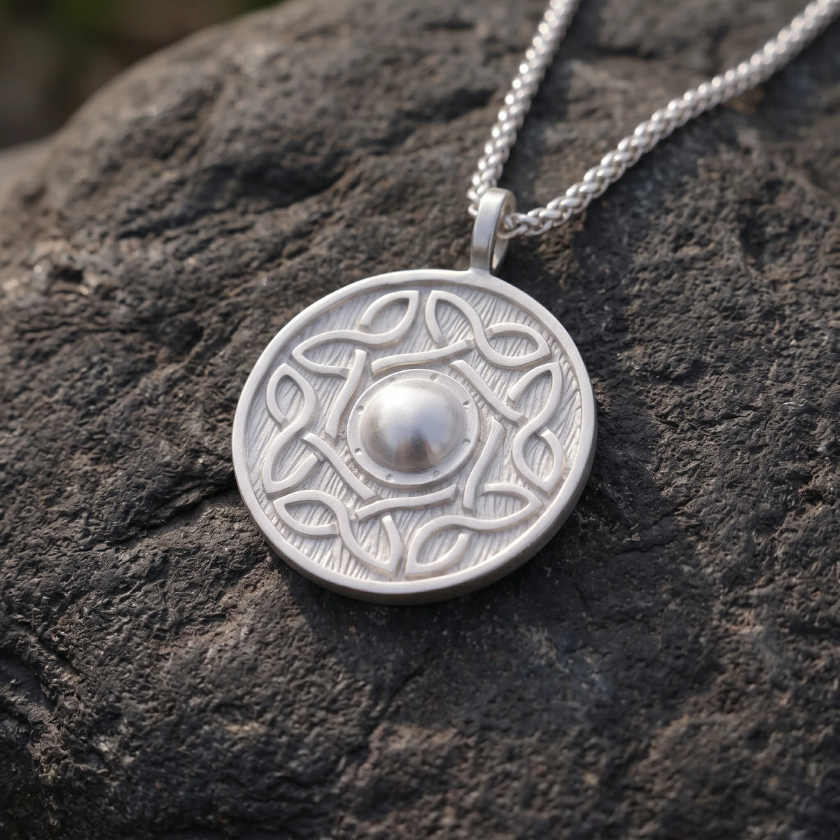 925 Sterling Silver Viking Shield Pendant Offering Rugged Strength And Timeless Style