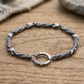 925 Sterling Silver Vintage Engraved Mantra Chain Bracelet for Daily Wear
