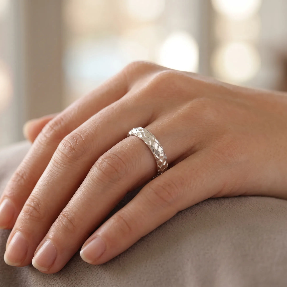 Custom Braided 925 Sterling Silver Ring Personalised Engraved Couples Band